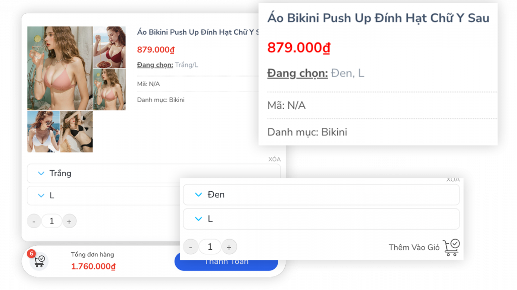 Xem và lựa chọn biến thể sản phẩm