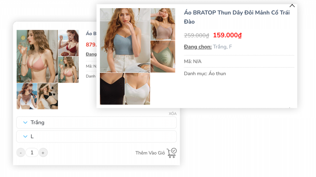 Popup xem thông tin sản