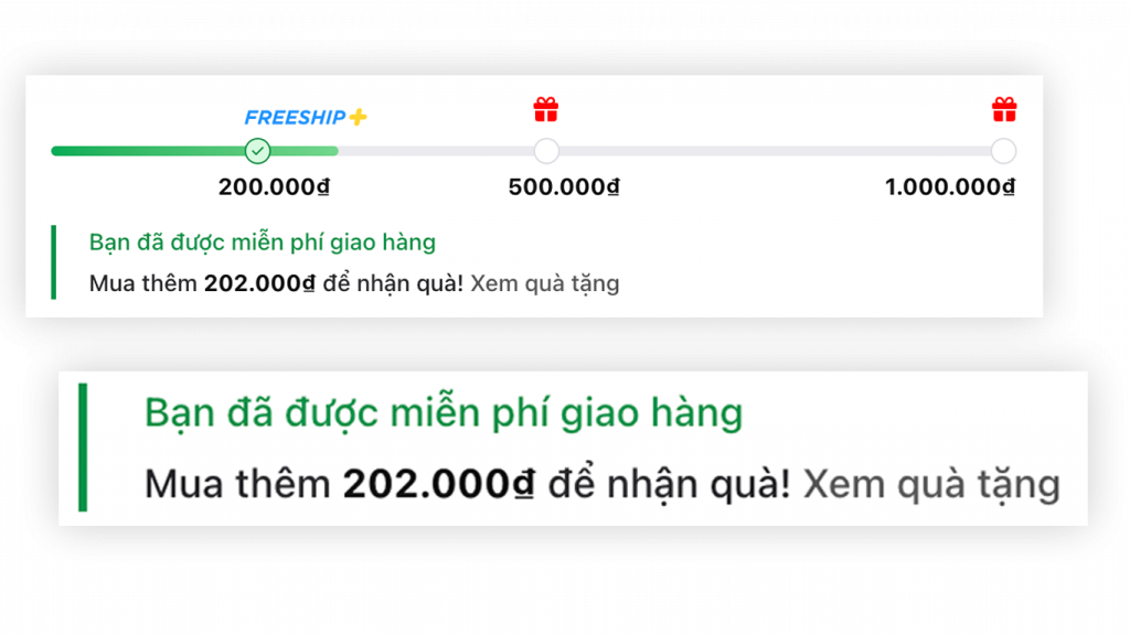 Thông báo phần quà đã hoàn tất, và kêu gọi mua thêm